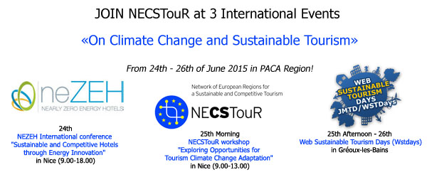 3 Events on Sustainable tourism and Climate Change in PACA (France) 24th-26th June